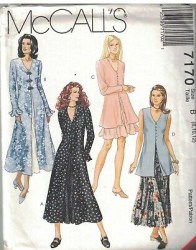 7170 VEST, BUTTON DRESS, JACKET,CRINKLE SKIRT PATTERN 12-16